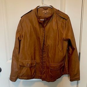 Max Studio Jacket large Vegan leather. Functioning pockets.  Excellent condition